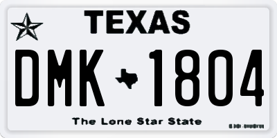 TX license plate DMK1804