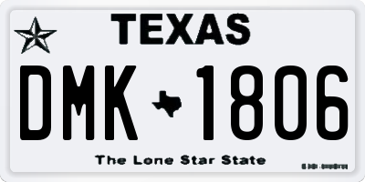 TX license plate DMK1806