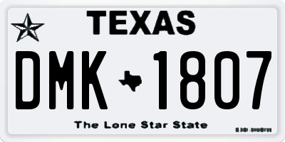 TX license plate DMK1807