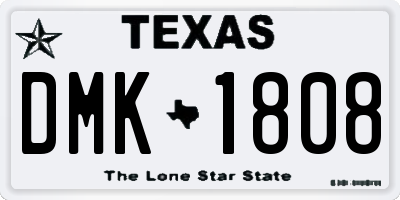 TX license plate DMK1808