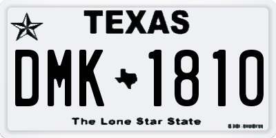 TX license plate DMK1810
