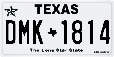 TX license plate DMK1814