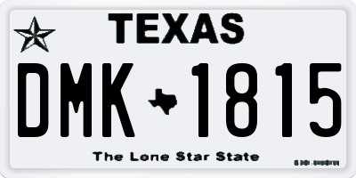 TX license plate DMK1815