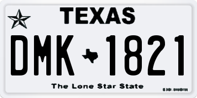 TX license plate DMK1821