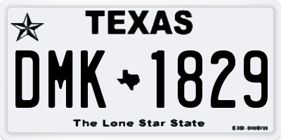 TX license plate DMK1829