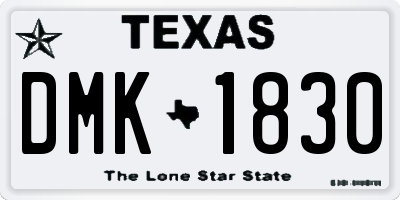 TX license plate DMK1830