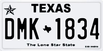 TX license plate DMK1834