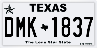 TX license plate DMK1837