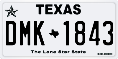 TX license plate DMK1843