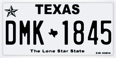 TX license plate DMK1845