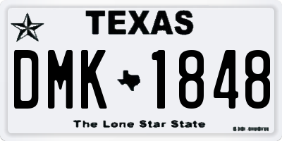 TX license plate DMK1848