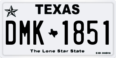 TX license plate DMK1851