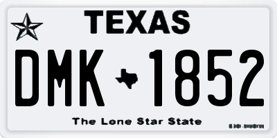 TX license plate DMK1852