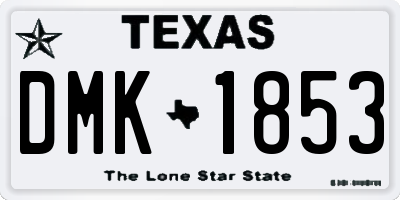 TX license plate DMK1853
