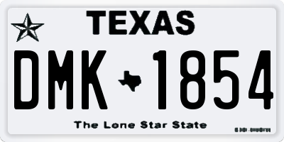 TX license plate DMK1854