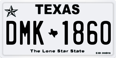 TX license plate DMK1860