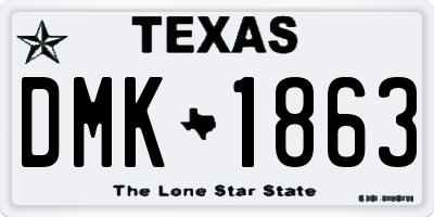 TX license plate DMK1863