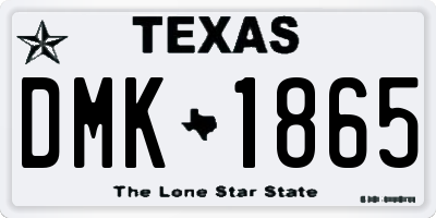 TX license plate DMK1865