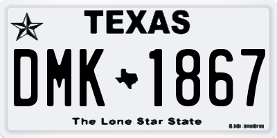 TX license plate DMK1867