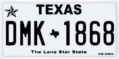 TX license plate DMK1868