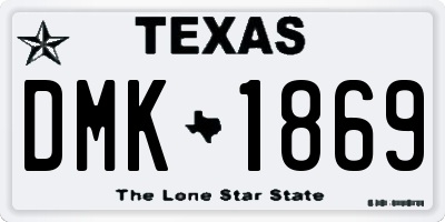 TX license plate DMK1869