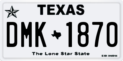 TX license plate DMK1870