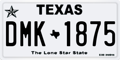 TX license plate DMK1875