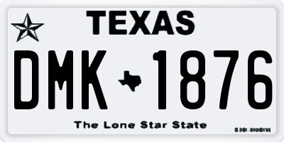 TX license plate DMK1876