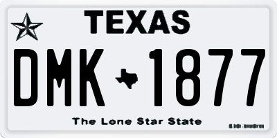TX license plate DMK1877