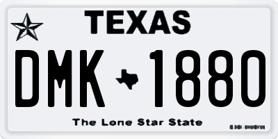 TX license plate DMK1880