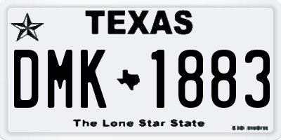 TX license plate DMK1883