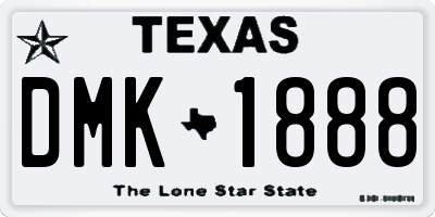 TX license plate DMK1888