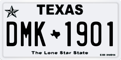 TX license plate DMK1901