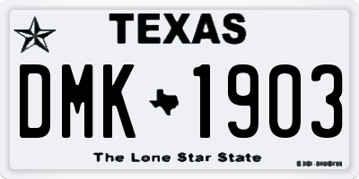 TX license plate DMK1903