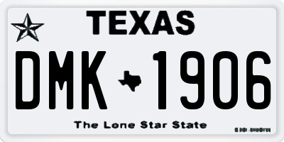 TX license plate DMK1906