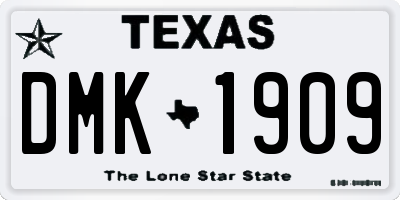 TX license plate DMK1909