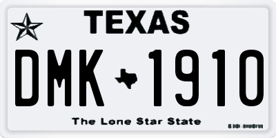 TX license plate DMK1910