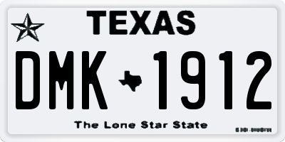 TX license plate DMK1912