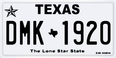 TX license plate DMK1920