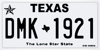TX license plate DMK1921