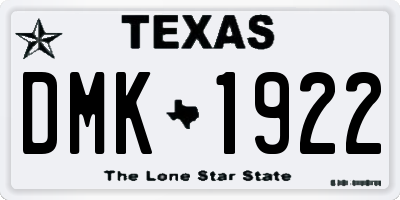 TX license plate DMK1922
