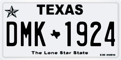 TX license plate DMK1924