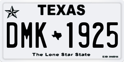 TX license plate DMK1925