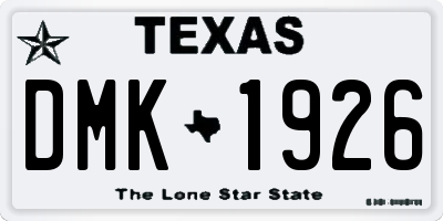 TX license plate DMK1926