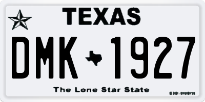 TX license plate DMK1927