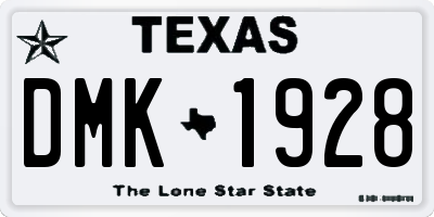 TX license plate DMK1928