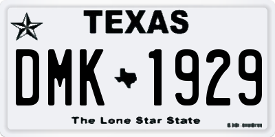 TX license plate DMK1929