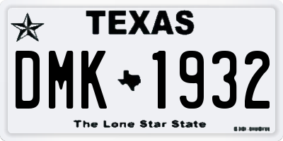 TX license plate DMK1932