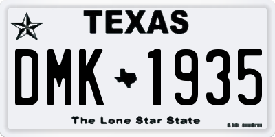 TX license plate DMK1935