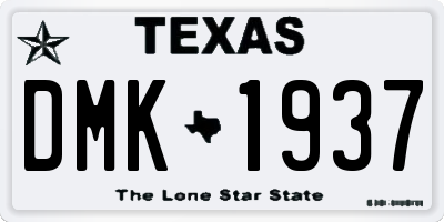 TX license plate DMK1937